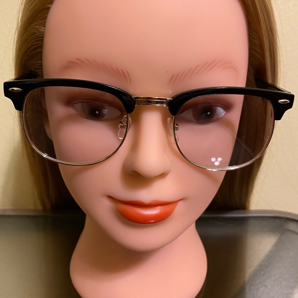 (UNISEX) Black & Gold Sophisticated Clear Frames